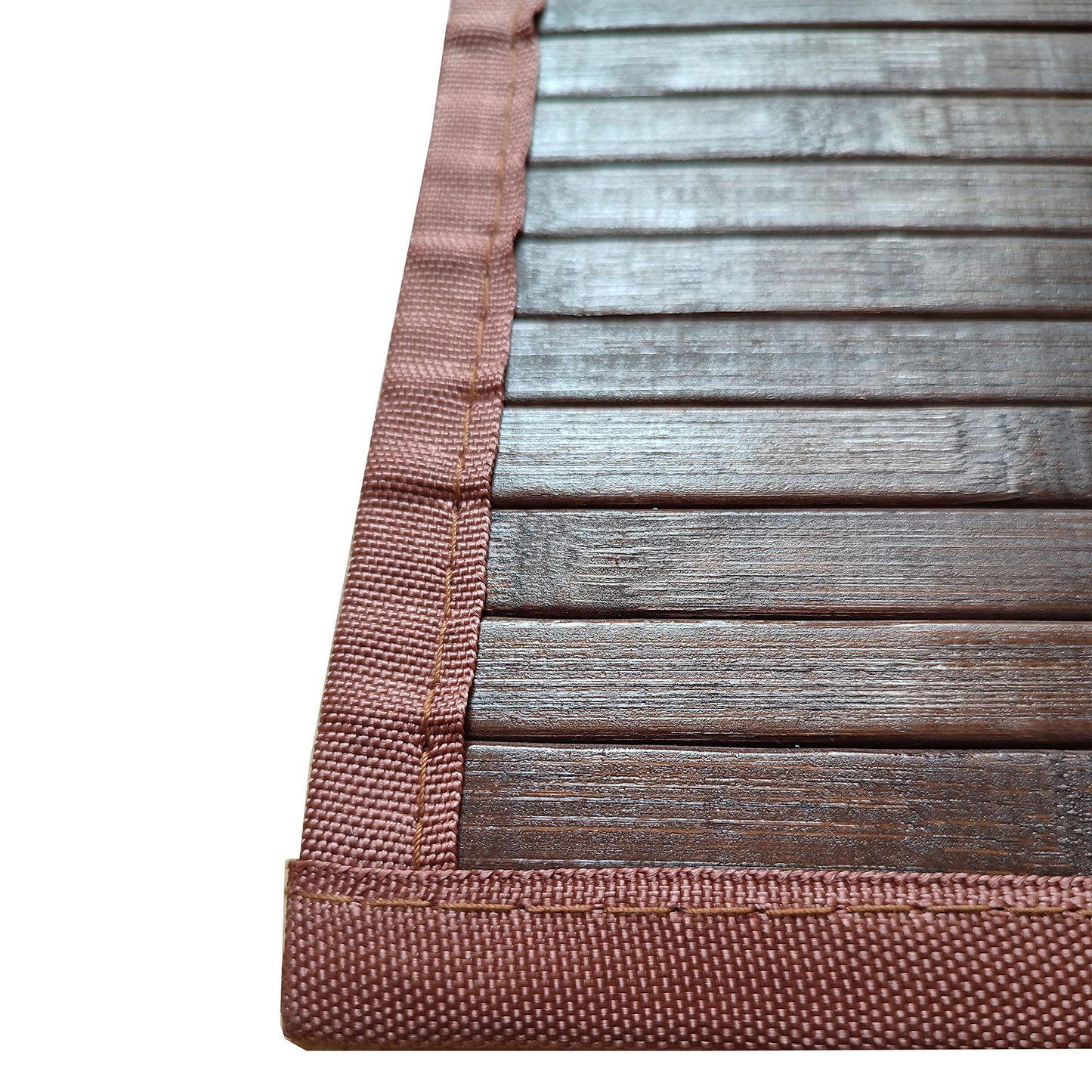Queensell Bamboo Rug – Bamboo Bathroom Accessories Area Rug – Bath Mat – Bathroom Rugs – Runner Small Rug 17" x 24" Dark Brown