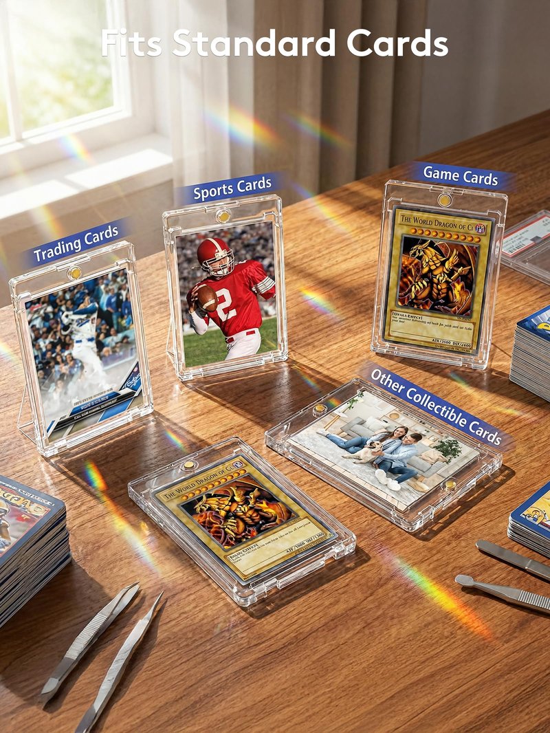 Magnetic Card Holder, Super Thin Premium 35pt One Card Holder Touch Card Protectors Hard Plastic Mag Case for Sports, Baseball, and Collectible Trading Cards (100)