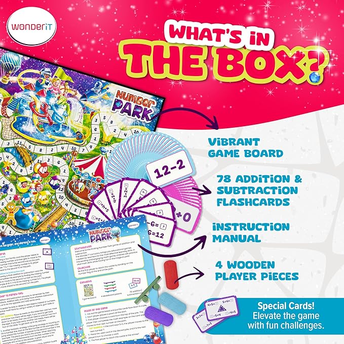 Number Park - Addition &amp Subtraction Math Games for Kids Ages 5-8 - Fun Educational Learning Game - Board Games for Kindergarten &amp Up - Gift