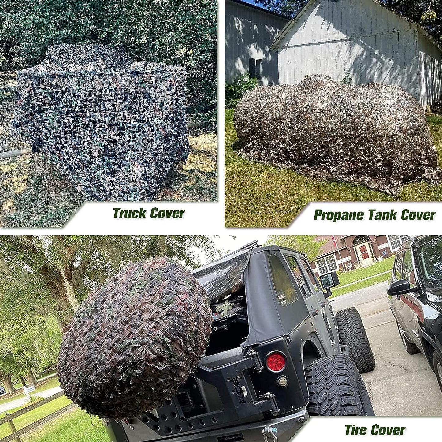 Yeacool Camo Netting Mesh Camouflage Netting Military Surplus Hunting Blind Net for Camping Military Theme Party Decor Backdrop Sunshade Car Cover Shooting (Camo Bionic Leaves, 6.5ftx10ft, 2m*3m)