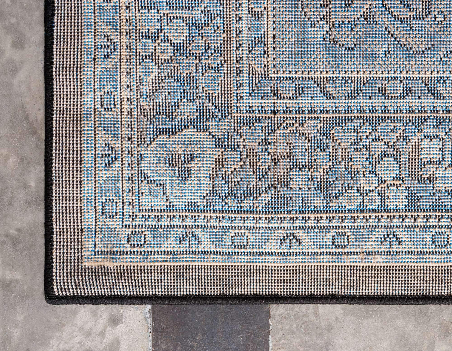 Unique Loom Reza Collection Traditional Persian Style Area Rug, Rectangular 5' 0" x 8' 0", Black/Beige
