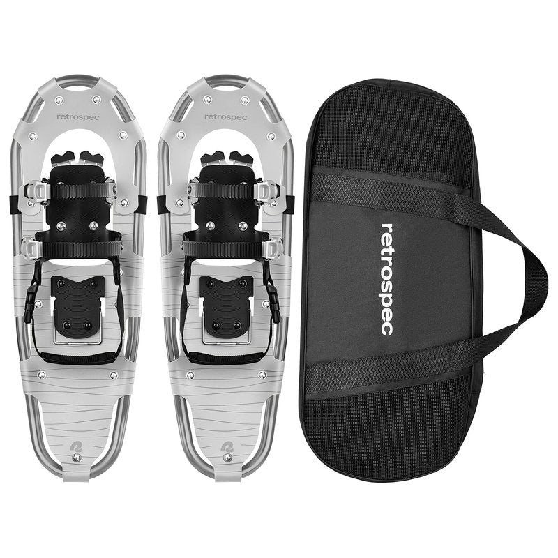 Retrospec Drifter Snowshoes for Women & Men - Lightweight Aluminum Frame Snow Shoes with Double Ratchet Binding System, Heel Lifts & Carry Bag for All Terrain Hiking & Winter Sports
