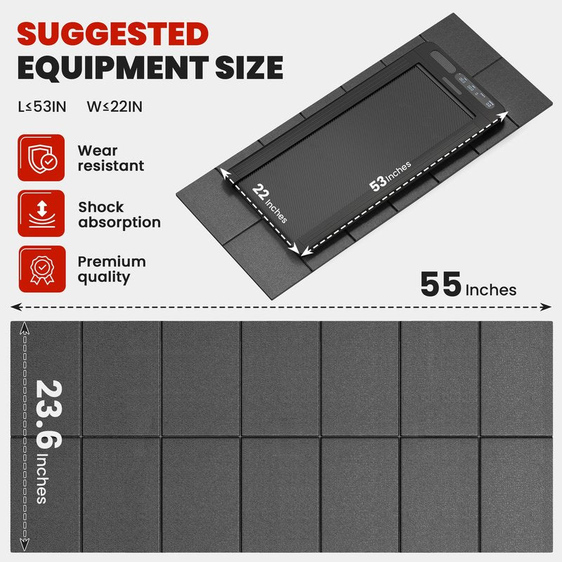 Walking Pad Treadmill Mat for Carpet Floors,55x24 Hardwood Floor Protection, Mats for Under Walking pad/Treadmill/Bike/Exercise Equipment on Carpets, Noise Shock Absorption, Stationary