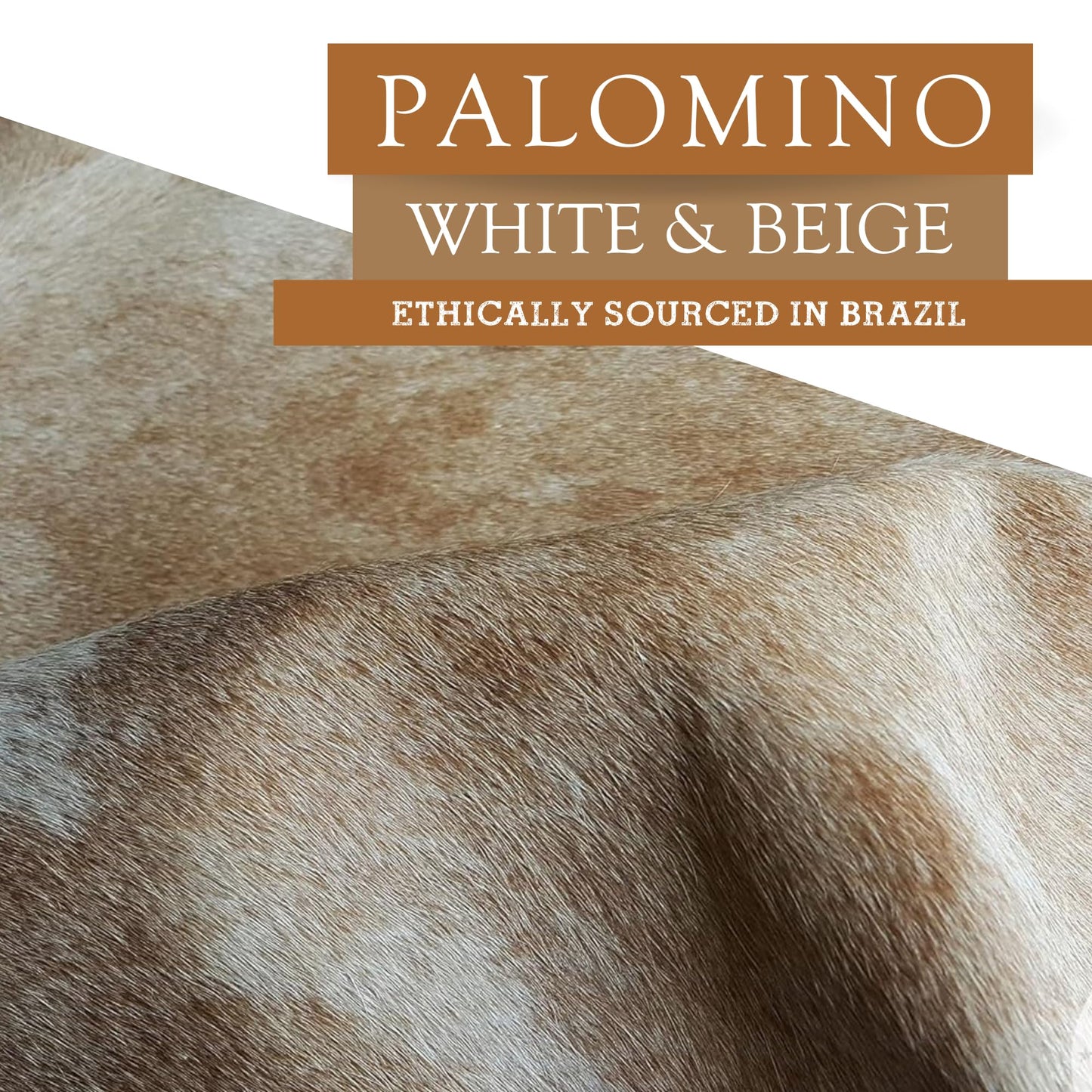 Sunshine Cowhides 100% Genuine Palomino White and Beige Cowhide Rug - Modern Style Animal Skin Rug & Floor Carpet for Living Room, Bedroom, Kitchen & More - Extra Large (6x7-8 Ft.)
