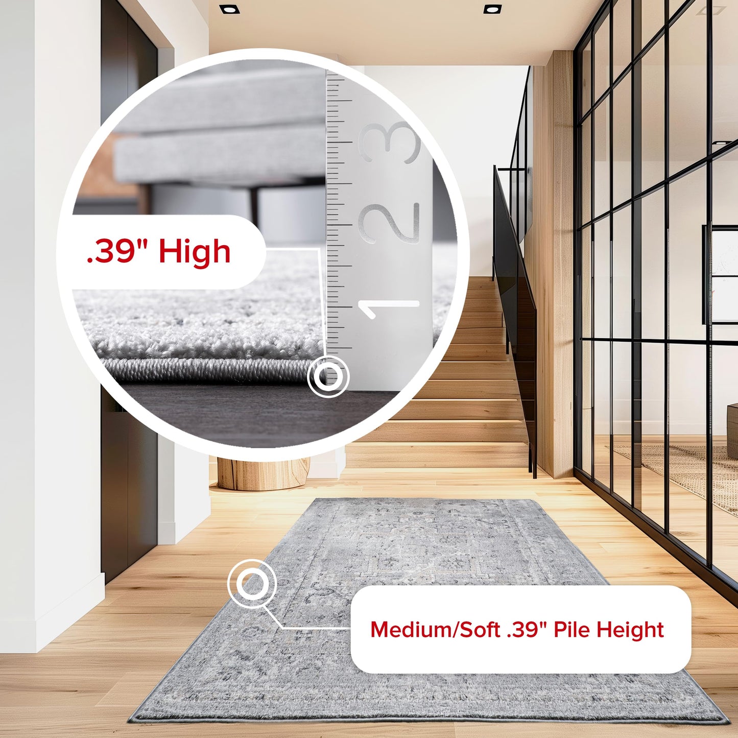 Nuloom Gena Light Grey/Ivory, 13' x 15', Distressed Medallion, Soft and Cozy, High Traffic, Stain Resistant, Easy Clean, Durable Area Rug for Bedroom, Living Room, Dining Space, Den, Foyer, Entryway