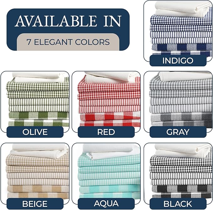LANE LINEN Flour Sack Dish Towels Set