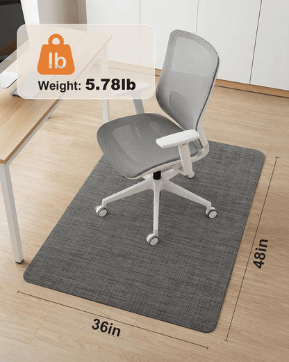 Carvapet Office Chair Mat for Hardwood Floor, 36x48 Inch Heavy Duty Floor Protector, Non Slip Desk Chair Mat for Rolling Computer Gaming Chairs, Easy to Clean Dark Grey