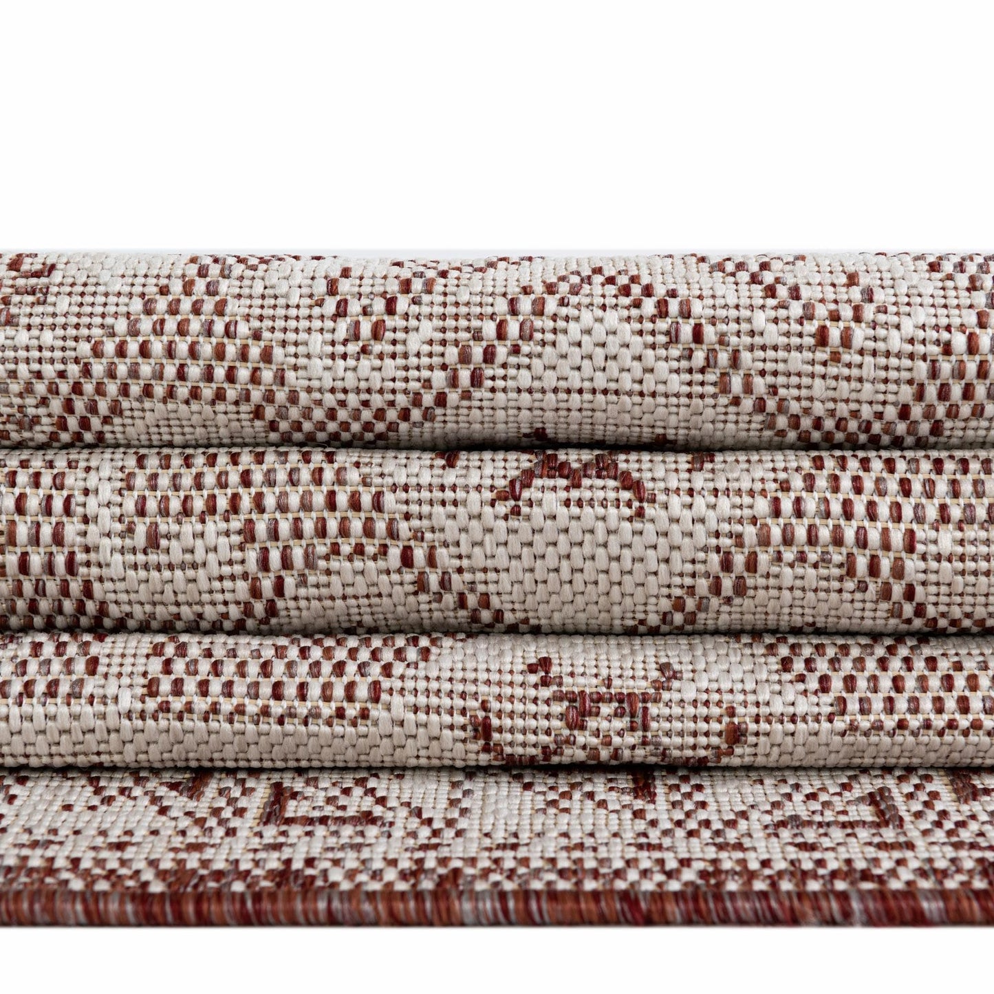 Rugs.com - Outdoor Aztec Rug – 3' 1 x 5' 3 Rust Red Washable Indoor Outdoor Rug – Flatweave Area Rug for Patio, Deck, Porch, and Entryway