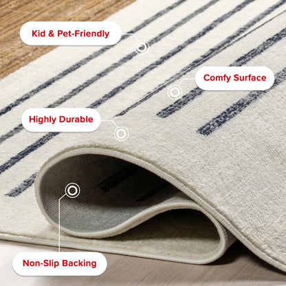 NULOOM Keeva Beige Fringed Performance 3' 3" x 5', Keeva Beige Soft and Cozy, High Traffic, Easy Clean, Durable Area Rug for Bedroom, Living Room, Dining, Den, Foyer, Entryway