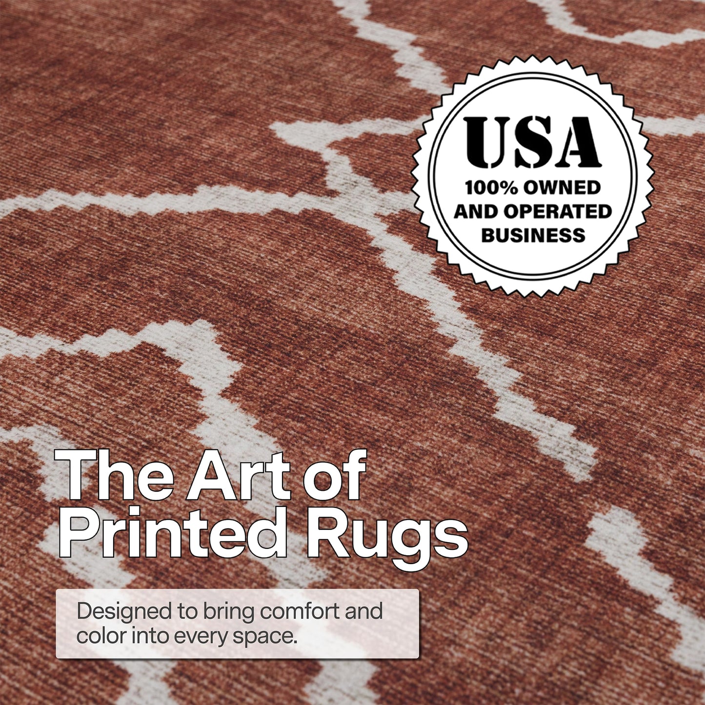 ReaLife Rugs Machine Washable Area Rug Runner - Living Room Bedroom Bathroom Kitchen Entryway Office - Padded Low Pile Stain Resistant Premium - Moroccan Diamond Tribal - Jax - Orange 2'6" x 8'