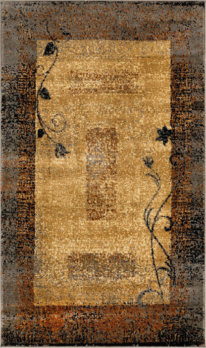 Unique Loom Barista Collection Area Rug - Excelsa (3' 1" x 5' 3" Rectangle, Beige/Brown)