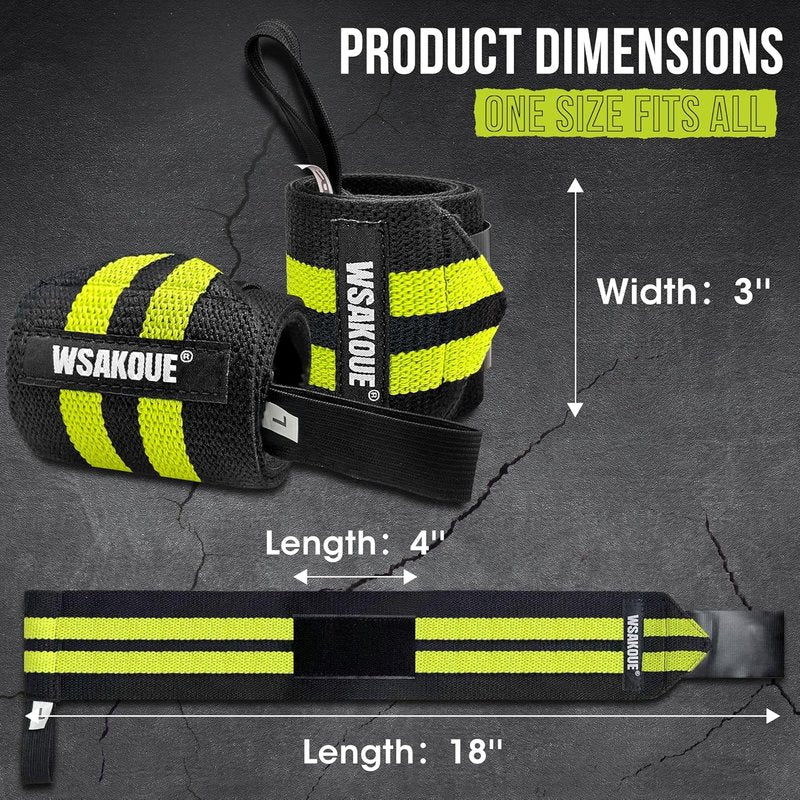 Weightlifting Wrist Wraps - 18" Professional Support with Heavy-Duty Thumb Loop | Adjustable Gym Straps for Men & Women