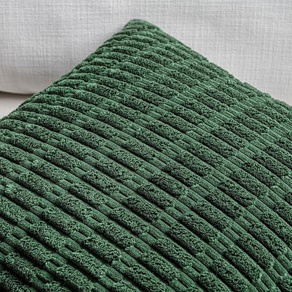 Fancy Homi 1 Pack Hunter Green Long Lumbar Body Decorative Throw Pillow Covers 14x36 Inch for Bed Couch Bedroom Bench, Soft Corduroy Rectangle Solid Forest Green Pillow Case 35x91 cm