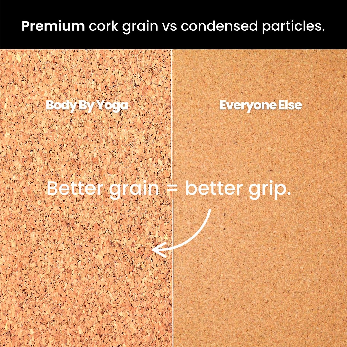 Luxury Cork Yoga Mat - Non Slip, Extra Thick Grip. Thicker, Longer, and Wider for More Comfort and Support. Tough Enough For Hot Yoga. Natural, Non Toxic, and Eco Friendly. Optional Alignment Lines.