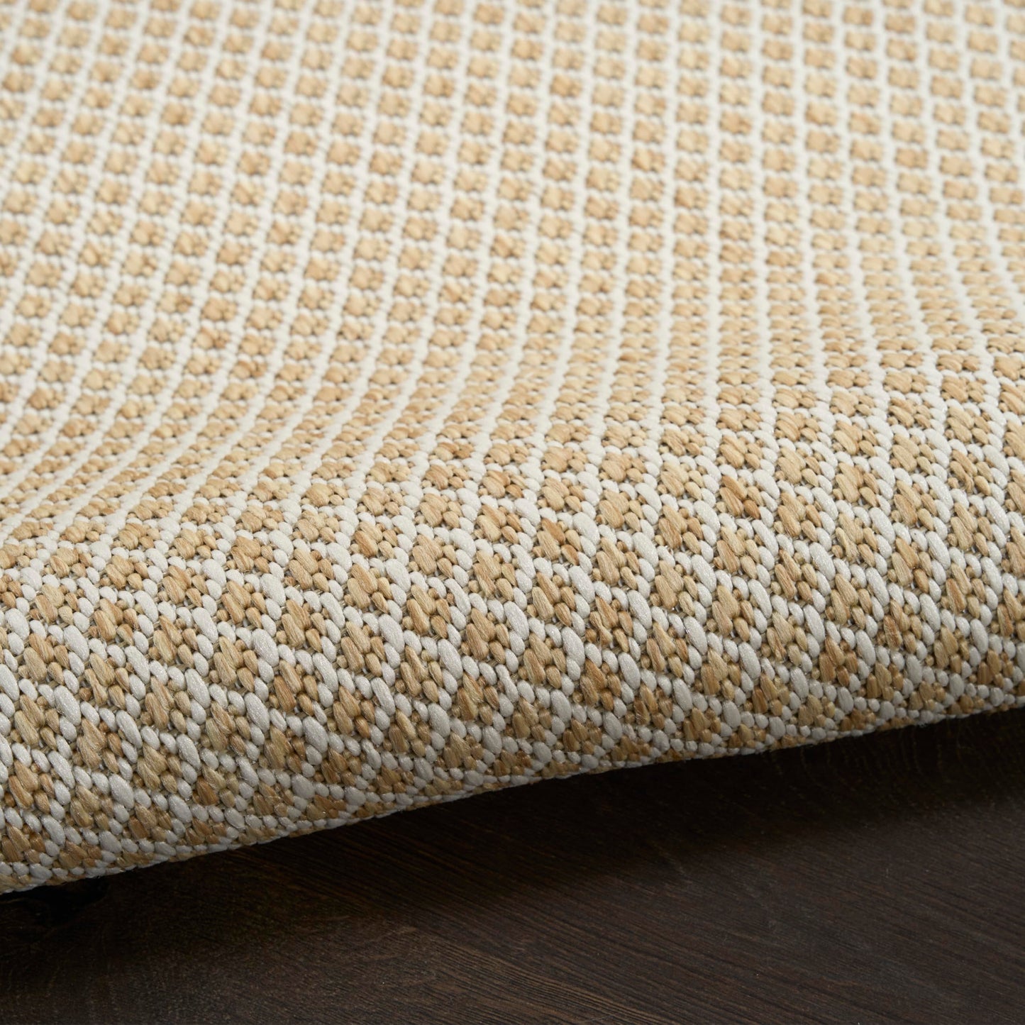 Nourison Home Courtyard Natural 10' x 14' Area Rug - Easy Clean, Non Shedding, Bed Room, Living Room, Dining Room, Kitchen (10' x 14')
