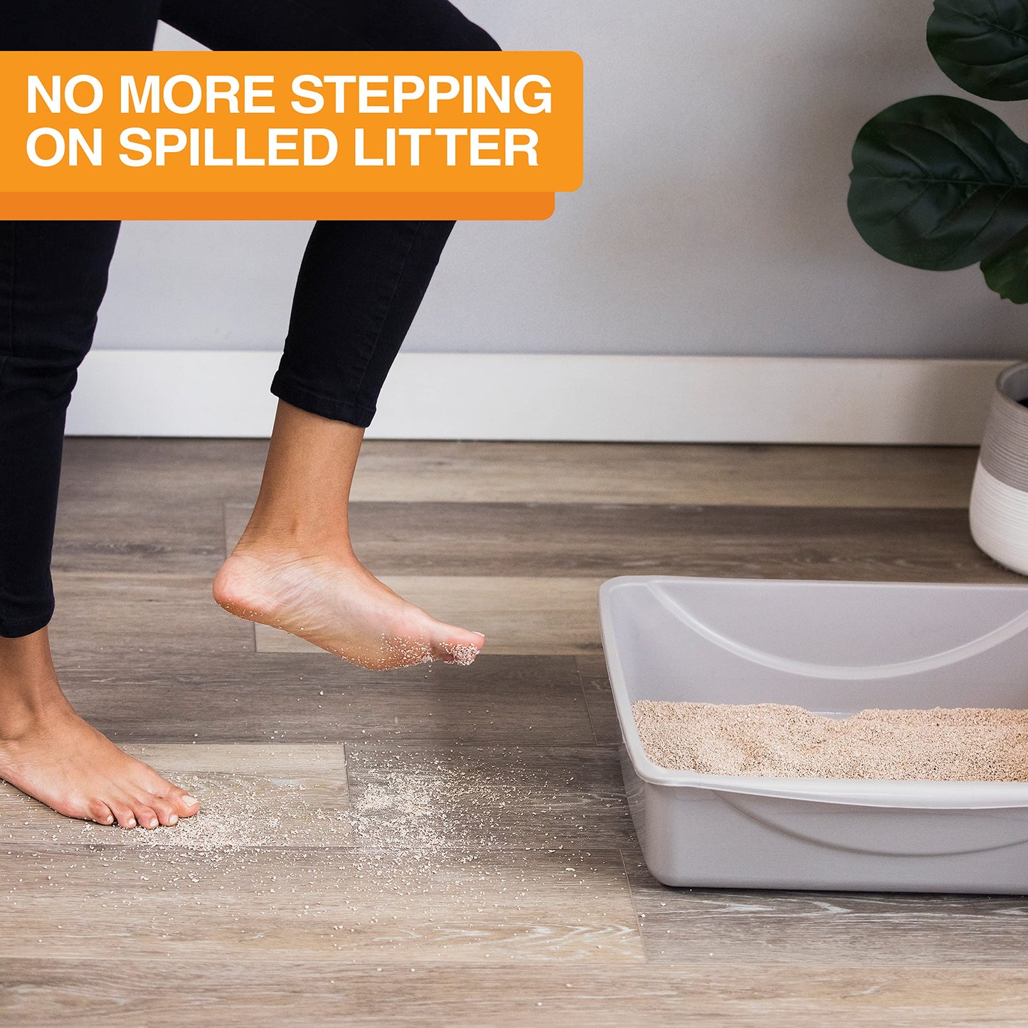 Neater Pets Jute Cat Litter Trapping Mat - Catches Spilled Litter Mess from Kitty Litter Box to Protect Floors, Soft on Cats Paws, Anti-Skid Backing, Easy to Clean, Beige, 24" x 36"