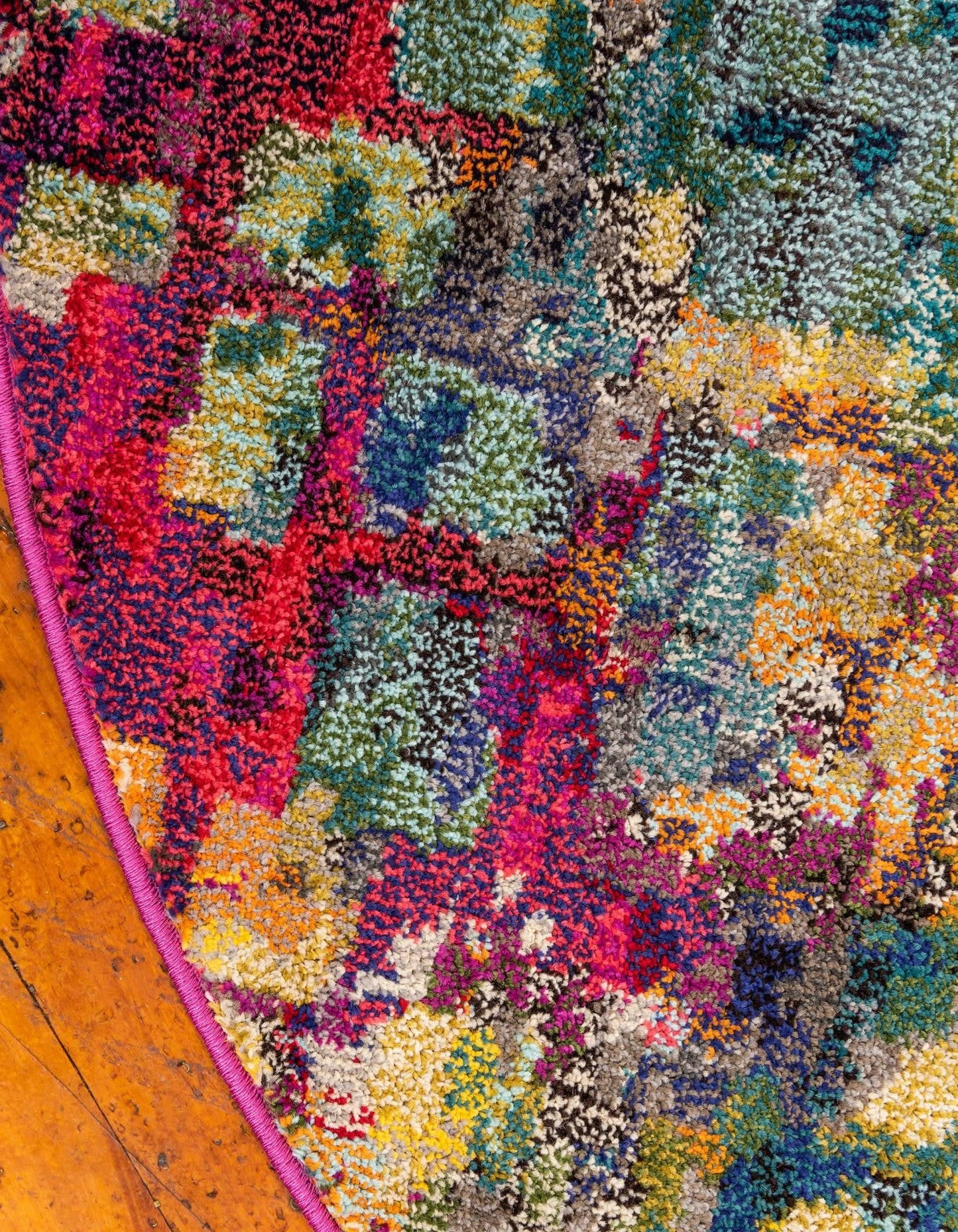 Unique Loom Jardin Collection Colorful, Vibrant, Abstract, Modern Area Rug (3' 3 x 5' 3 Oval, Multi/Blue)