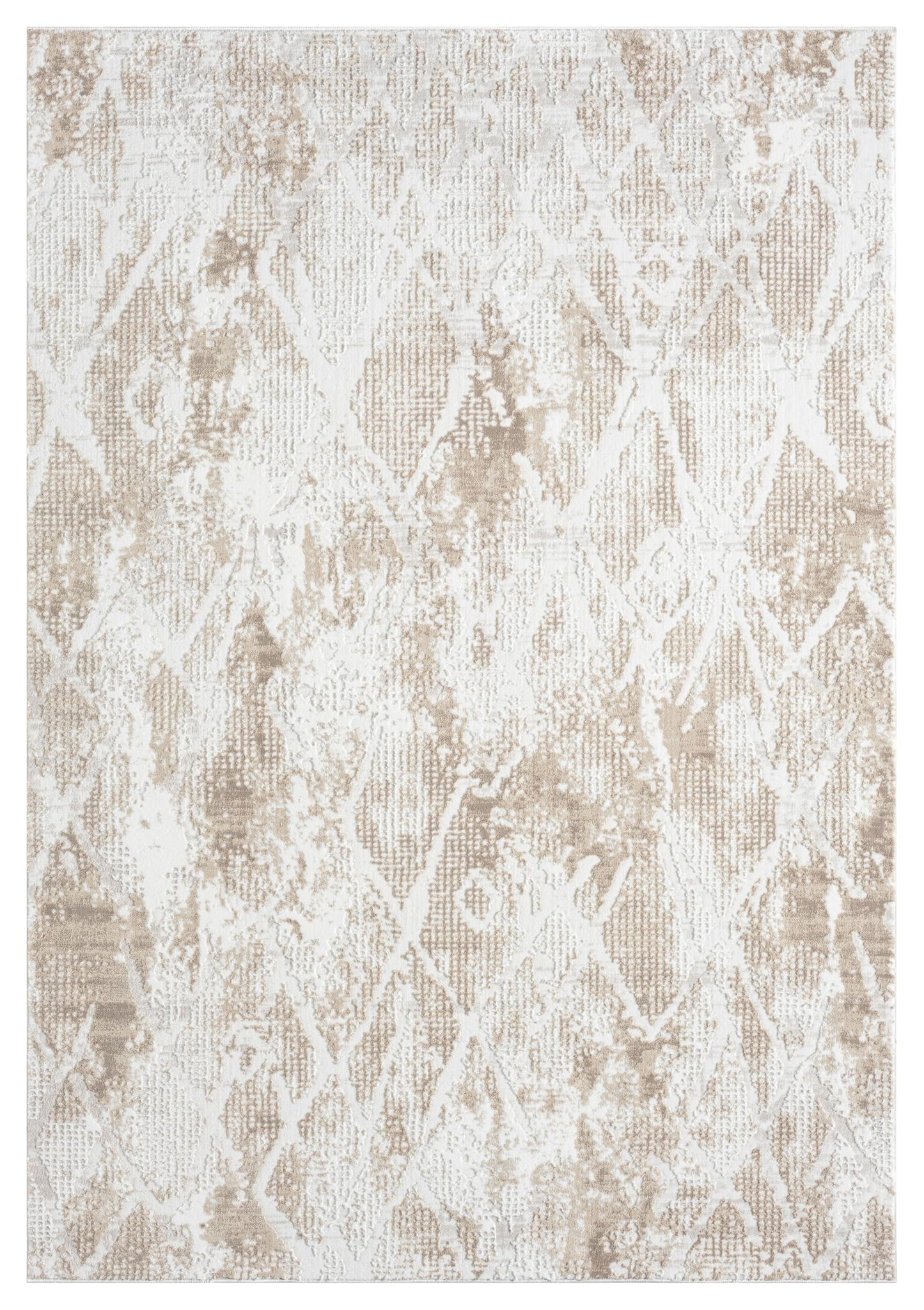 RUGGERRUGS Adel Modern Area Rug for Living Room, 5x7 Rustic Distressed Abstract Beige Neutral Rug, Medium Pile Stain Resistant Carpet for Bedroom, Dining Room or Kitchen (5' x 7', Beige)