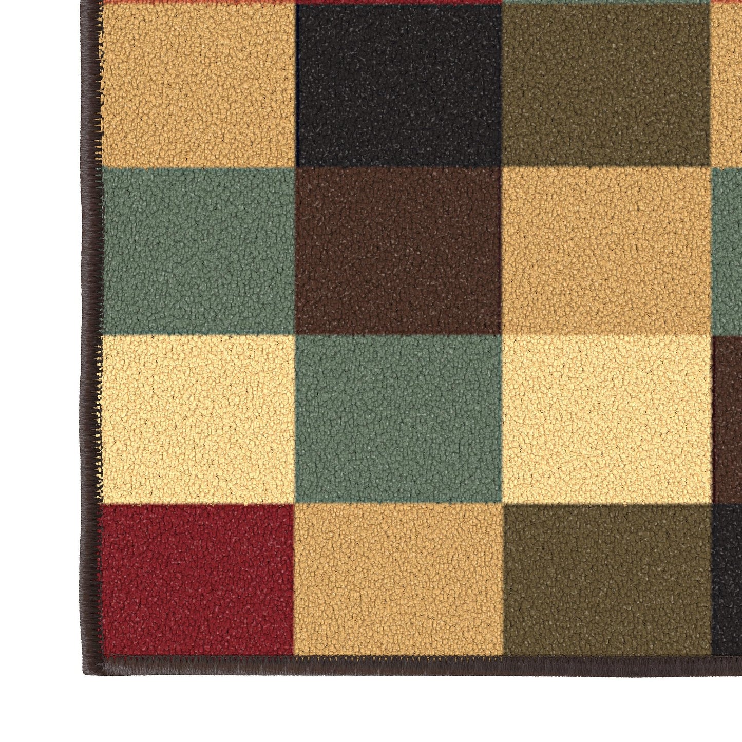 Ottomanson Accent Rug – Non Slip Low Pile Small Rug for Entryway, Bedroom, Bedside & Coffee Table Areas, 2'7" x 4', Checkered Multicolor