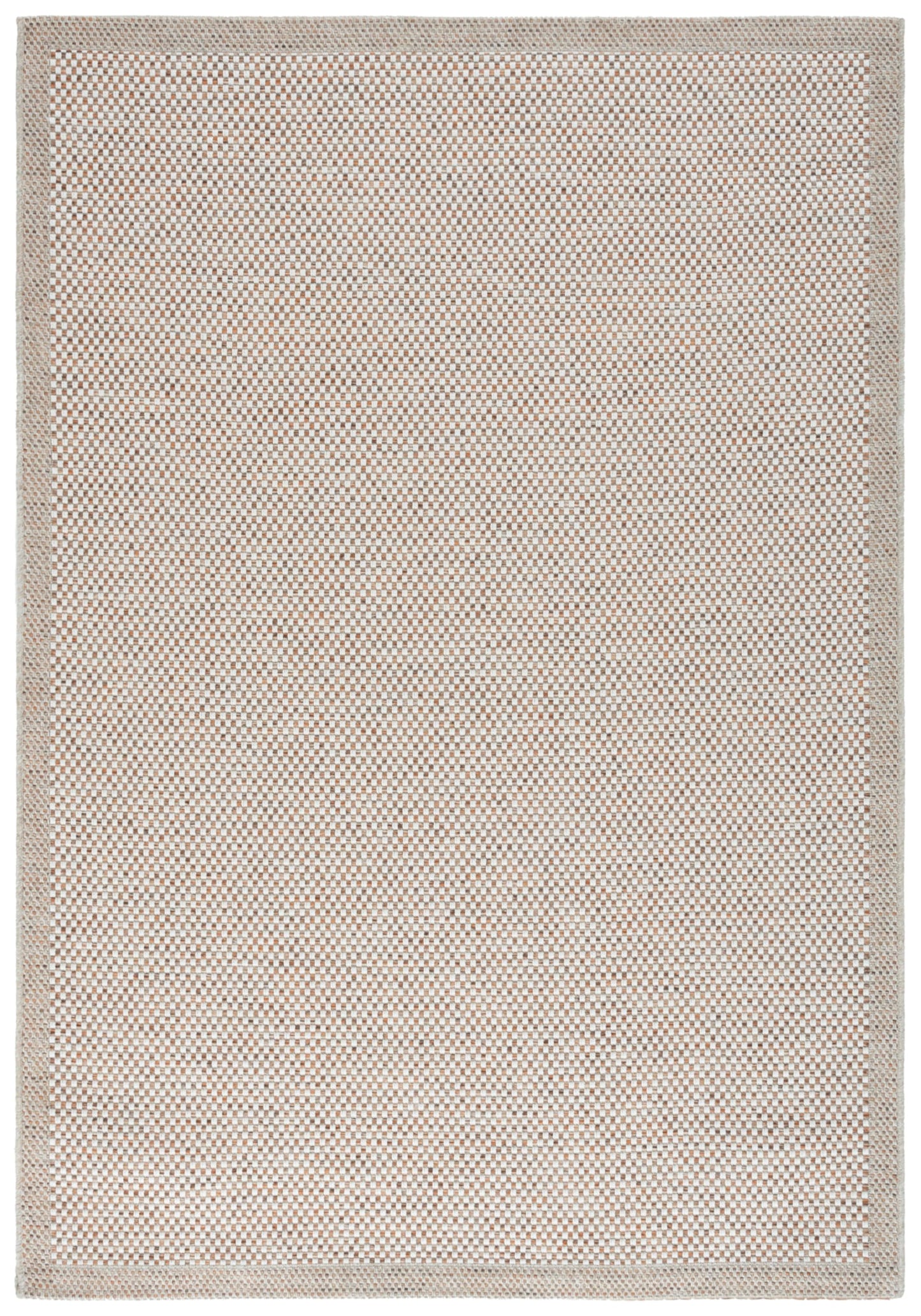 SAFAVIEH Washable Rug Outdoor Sisal All-Weather Collection - 4' x 6', Ivory & Orange, Non-Shedding & Easy to Clean, Ideal for Patio, Backyard, Mudroom (SAW644P)