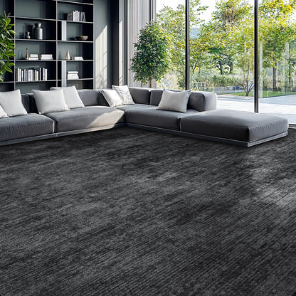 LIANLAM Washable Rug 6x9 Area Rugs for Living Room - Stain Resistant Non-Slip Backing Boho Rug for Bedroom,Durable & Ultra-Thin Vintage Large Area Rug(6x9,Black)