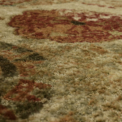 Mohawk Home Caravan Ornamental Floral Medallion 5' x 8' Area Rug - Orange - Perfect for Living Room, Dining Room, Office