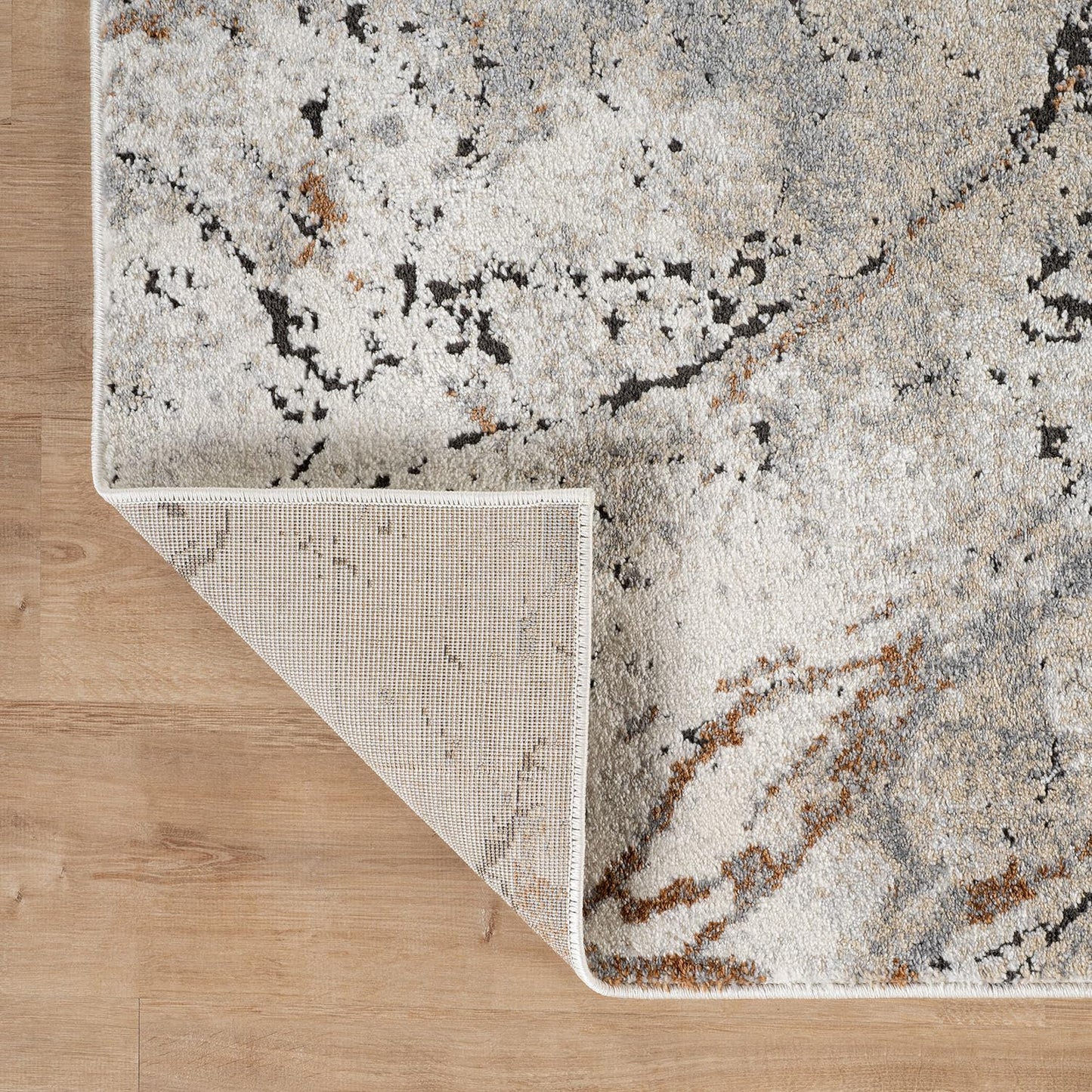 Rugshop Drifted Marble Abstract Area Rug Durable, Kid & Pet Friendly Gray, Ivory, Neutral Tones 5' x 7' Great for Living Rooms, Home Offices, or Breakfast Nooks
