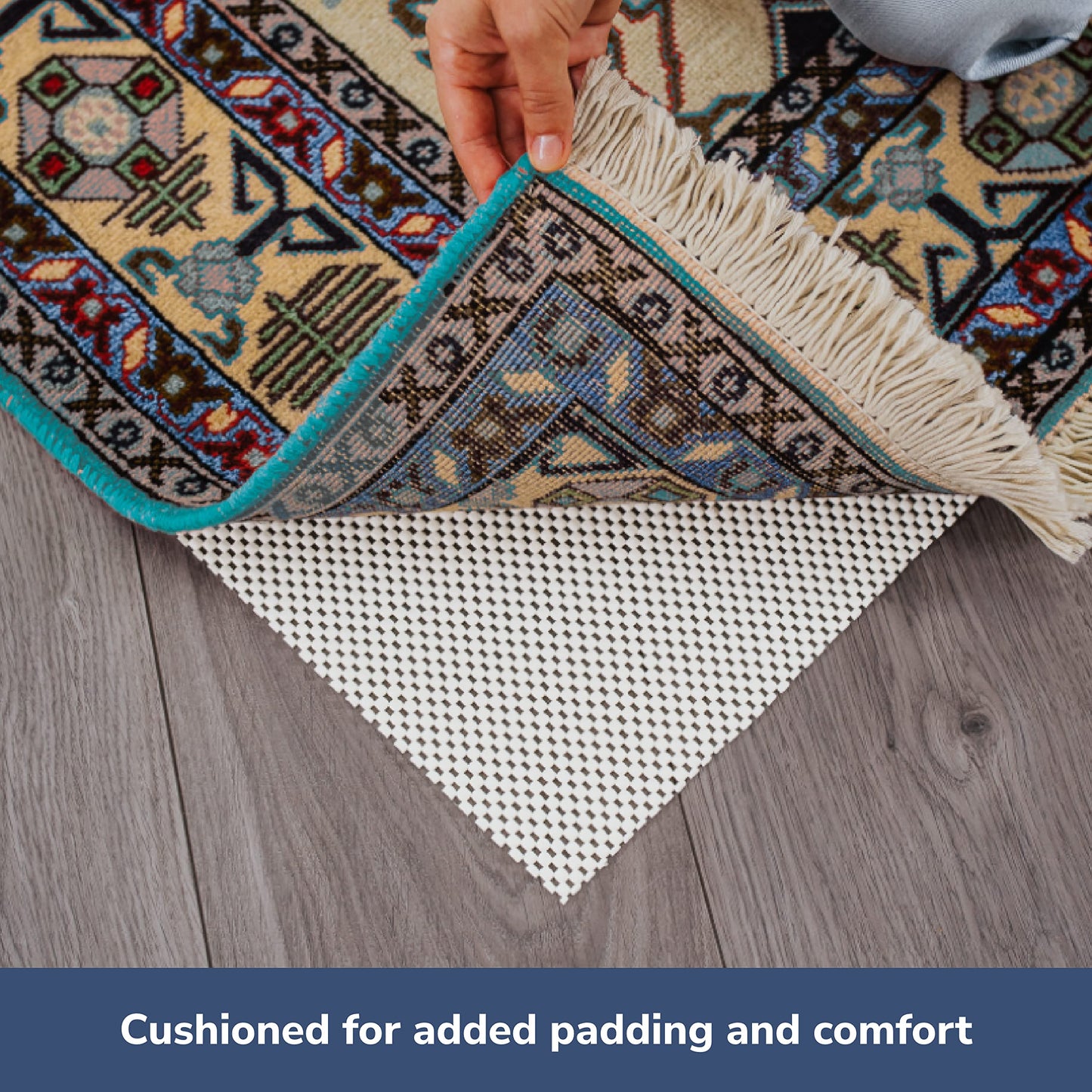 Slip-Stop Super Grip, 5 x 8 ft, Cushioned Non-Slip Rug Pad for Area Rugs and Runner Rugs, Rug Pad for Hardwood Floors