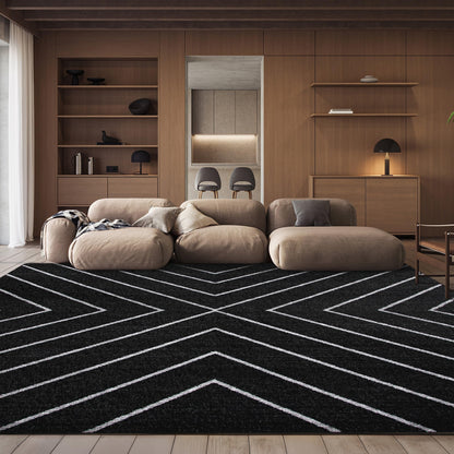 SAFAVIEH Area Rug 8x10 - Adirondack Collection - Large - Black & Light Grey, Modern Geometric Design, Non-Shedding & Easy Cleaning, Ideal for Living Room, Bedroom, Office, Dining Space (ADR251F)