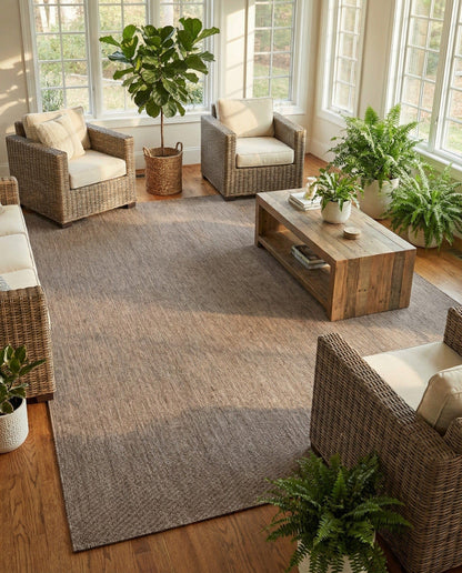 Rugs.com - Outdoor Solid Rug – 10' x 14' 1 Light Brown Indoor/Outdoor Rug – Durable for Patios, Decks, and Porches