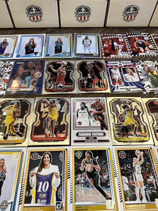 Freedom Cards Women's Basketball Trading Cards Starter Pack 100 Count Multi-Color WNBA Players Collection Assorted Cards with Potential Superstars