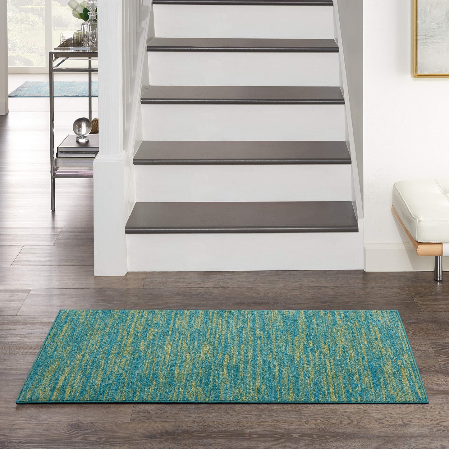 Nourison Home Nourison Essentials Blue Green 2' x 4' Area Rug - Easy Clean, Non Shedding, Bed Room, Living Room, Dining Room, Kitchen (2' x 4')