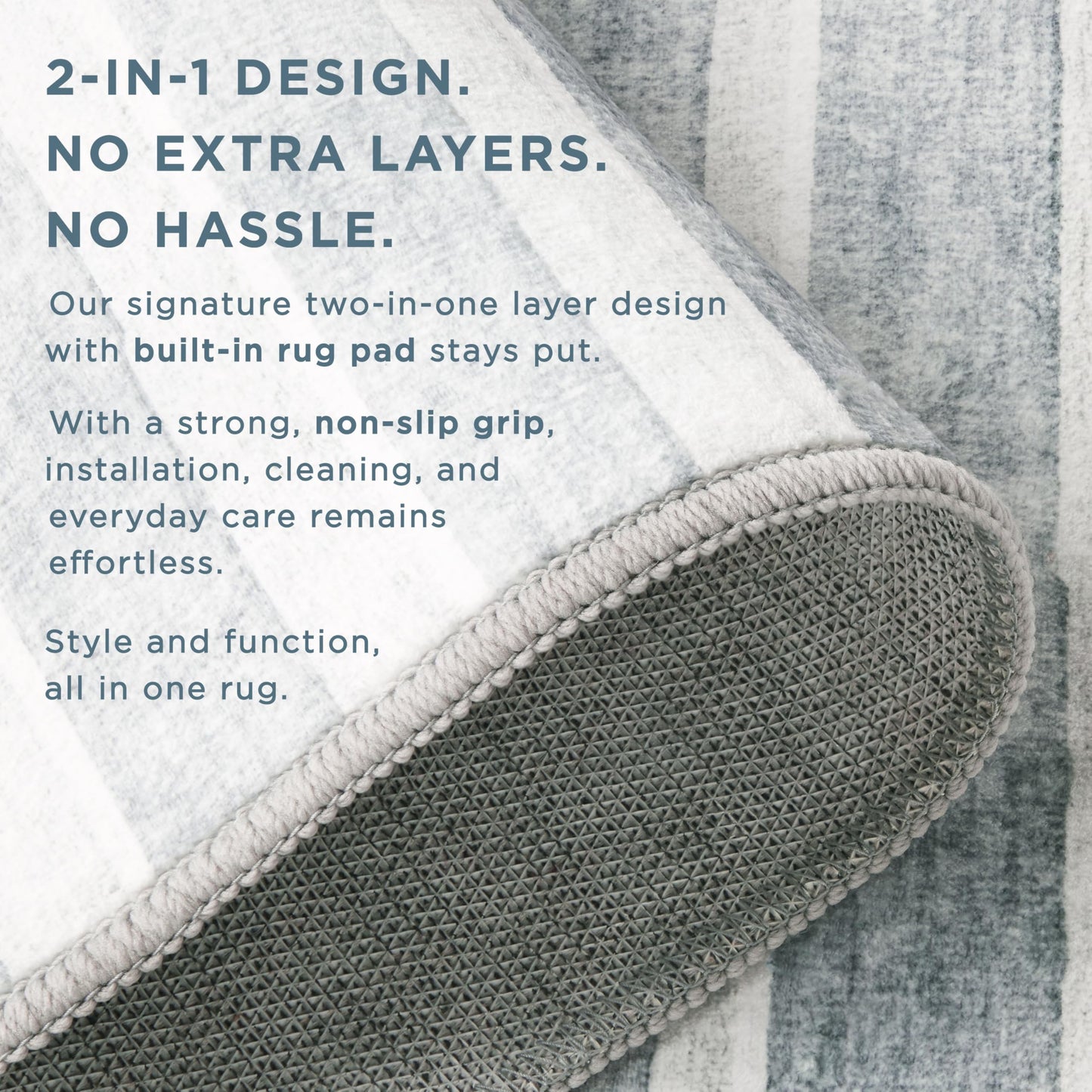 EVERWASH Haven Geo Border Machine Washable Area Rug with Airflo Technology for Easy Clean, Ultra-Soft Pile, Built-in Rug Pad with Non-Slip Backing, Pet, Family & Allergy Friendly Rug, Brown, 8'x10'