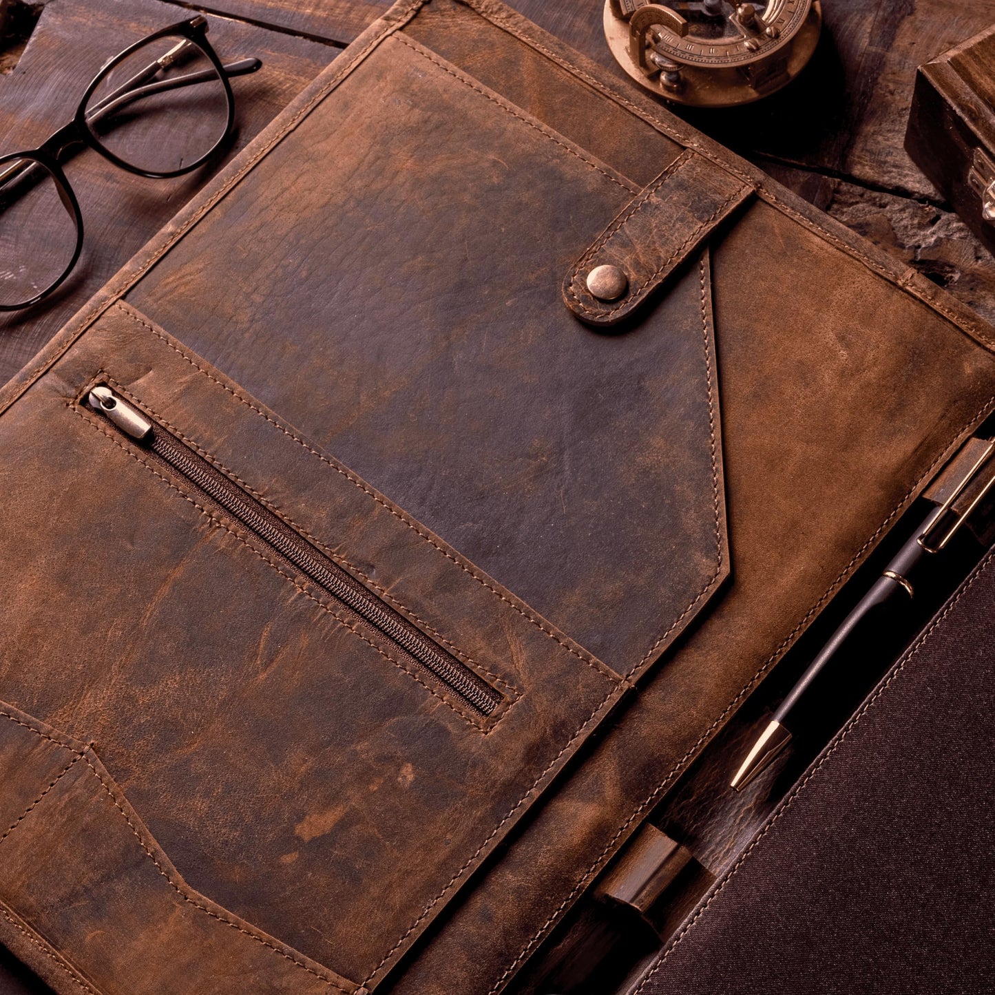 Leather Portfolio, Leather Binder with Pen, Leather Portfolio for Men and Women, Leather Padfolio, Leather Folder, Portfolio Binder, Business Portfolio Men and Women