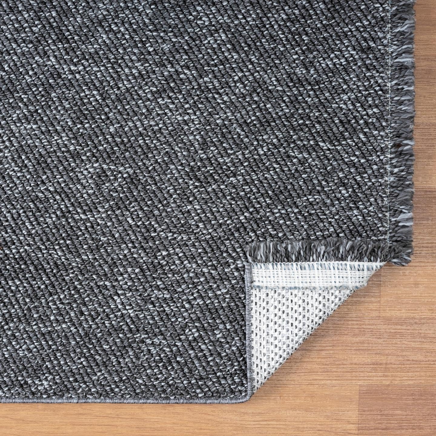 LUXE WEAVERS Solid Machine Woven Smoke 8x10 Area Rug, Indoor Stain-Resistant Carpet