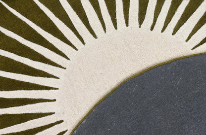 Restoration and Renovation Modern Round Area Rug – Hand-Tufted with 100% NZ Wool, Thick & Soft Circular Carpet for Living Room, Bedroom & Dining Room Decor (Moss Green, 5' Round)