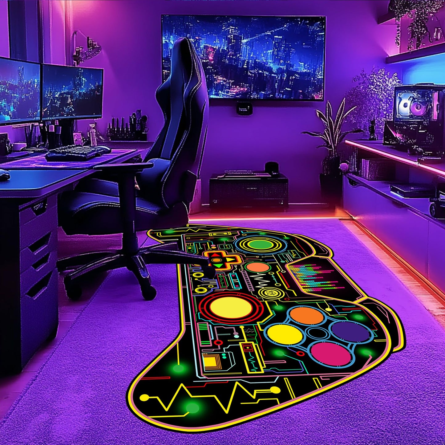Gaming Area Rugs for Boys 3x5 Feet - Game Room Decor Rug Gamer Rug Teen Bedroom Carpet Gaming Chair Floor Mat Bedroom Decor for Boys Kids Teen