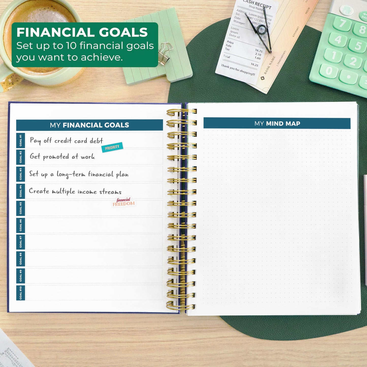 Clever Fox Budget Planner & Monthly Bill Organizer With Pockets. Expense Tracker, Budgeting Journal & Financial Book. Large, 8x9.5" (Dark Blue)