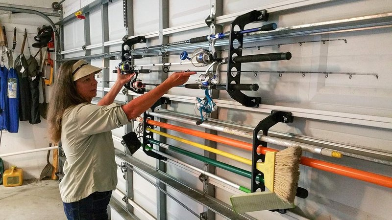 Cobra Garage Door Storage Rack | 21" Black ABS Plastic Fishing Rod Holder - Ultimate Organizer for Fishing Gear