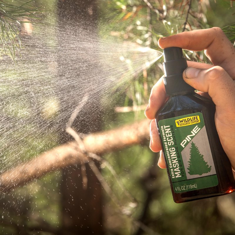 Wildlife Research Center Pine Masking Scent, Extra Concentrated, Strong Pine Aroma for Covering Human Scent & Fear Reduction – 4 FL OZ Spray Bottle