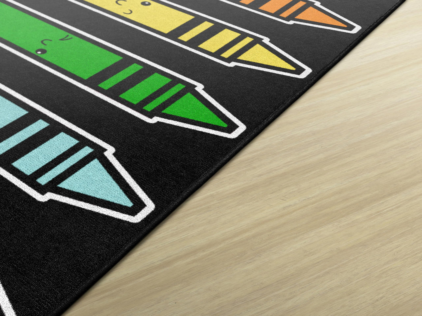 Flagship Carpets School Days Crayons Educational Area Rug for Kids Room, Children's Classroom Rug for Teaching and Playroom, 5' X 7'6"