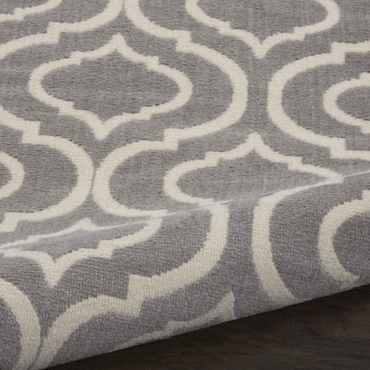 Nourison Home Jubilant Grey 2'3" x 7'3" Area Rug - Easy Clean, Non Shedding, Bed Room, Living Room, Dining Room, Kitchen (7' Runner)