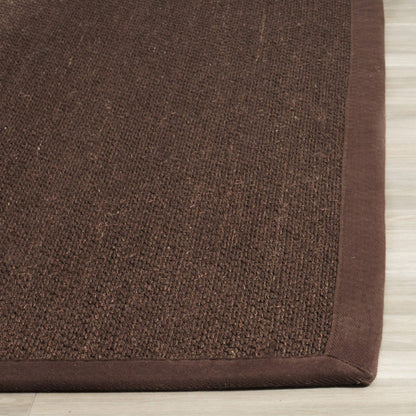 SAFAVIEH Area Rug 8x10 - Natural Fiber Collection - Large - Chocolate & Dark Brown, Sisal, Rustic Farmhouse Style, Ideal for Living Room, Bedroom, Dining Space (NF133D)