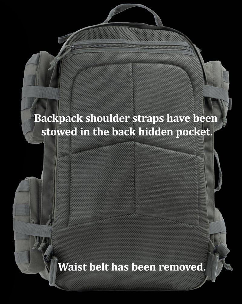 XMILPAX Large Tactical Backpack Bag with Stowable Shoulder Straps for Hiking, Camping, Traveling, Bug-Out 58L