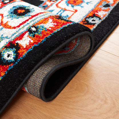 SAFAVIEH Vintage Hamadan Collection Accent Rug - 4' x 6', Red & Black, Medallion Design, Non-Shedding & Easy Care, Ideal for High Traffic Areas in Entryway, Living Room, Bedroom (VTH225P)