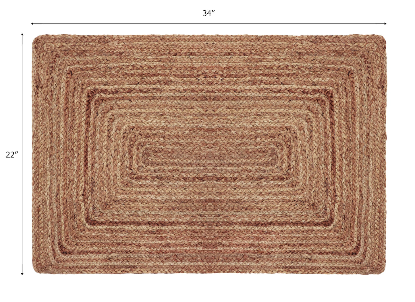 COTTON CRAFT Jute Rug - Braided 100% Jute Door Mat - Woven Neutral Reversible Small Rug - Entryway Kitchen Living Room Bedroom Bathroom Farmhouse Rustic Boho Door Mat Throw Carpet - 22x34 - Natural