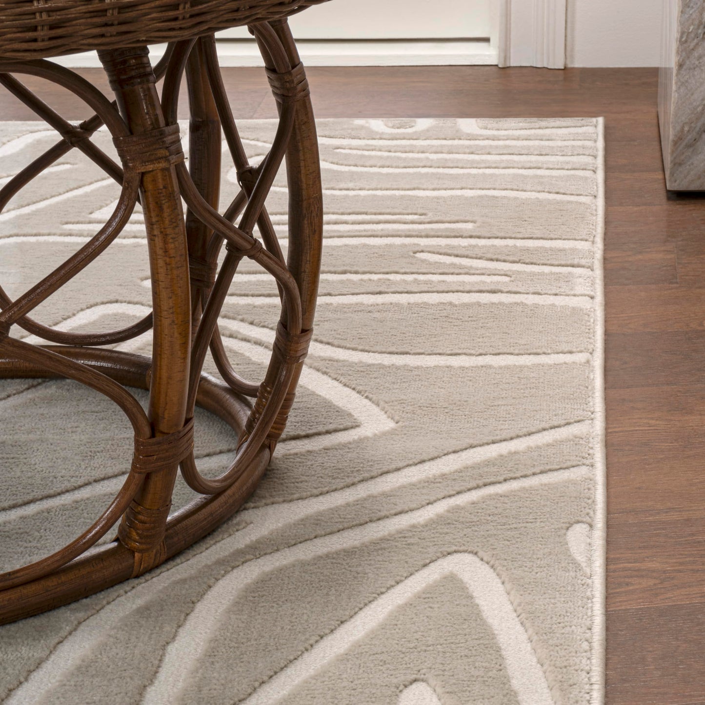 JONATHAN Y Graphic Lines High-Low Indoor Area Rug 3X5 Beige/Cream, Alcina Modern Scandinavian for Living Room, Bedroom, Kitchen, Easy-Cleaning, High Traffic, Pet-Friendly, Non-Shedding SND102A-3