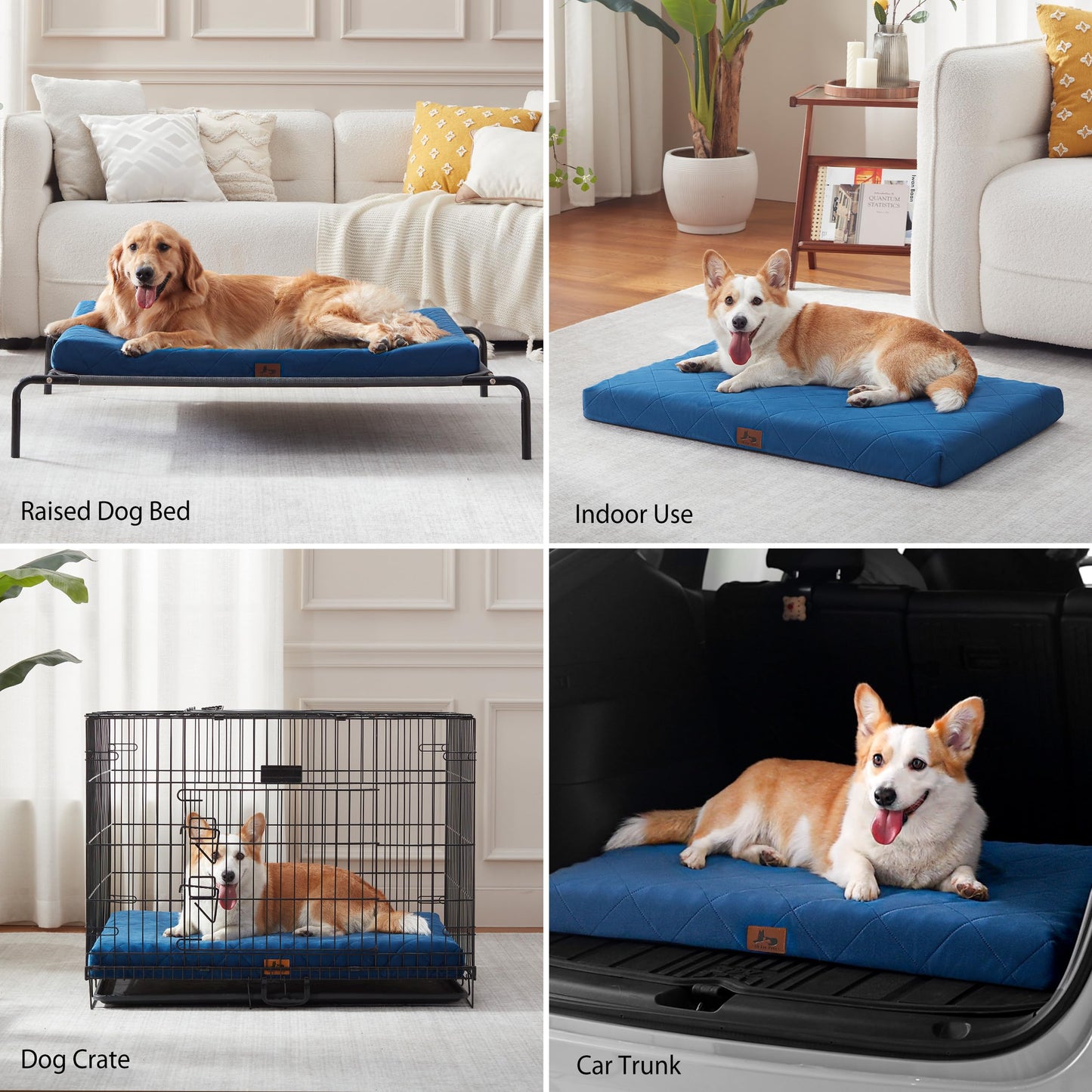 Warmrest Orthopedic Dog Bed Mat Large Medium Sized Dogs, Waterproof Dog Crate Bed with Removable Cover, Washable Pet Bed with Egg Crate Foam, 35"x22", NOT Chewproof