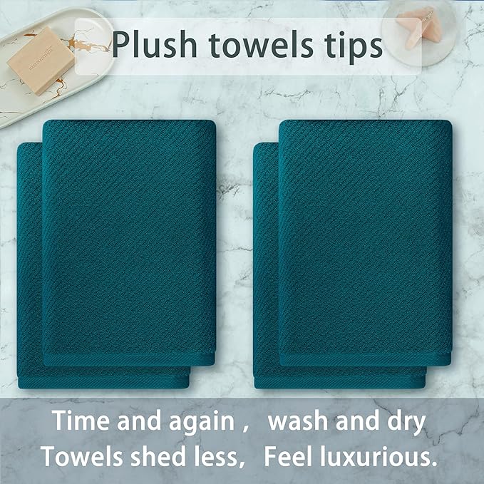 VOOVA & MOVAS Bath Towels Set of 4, Large 30" x 56"