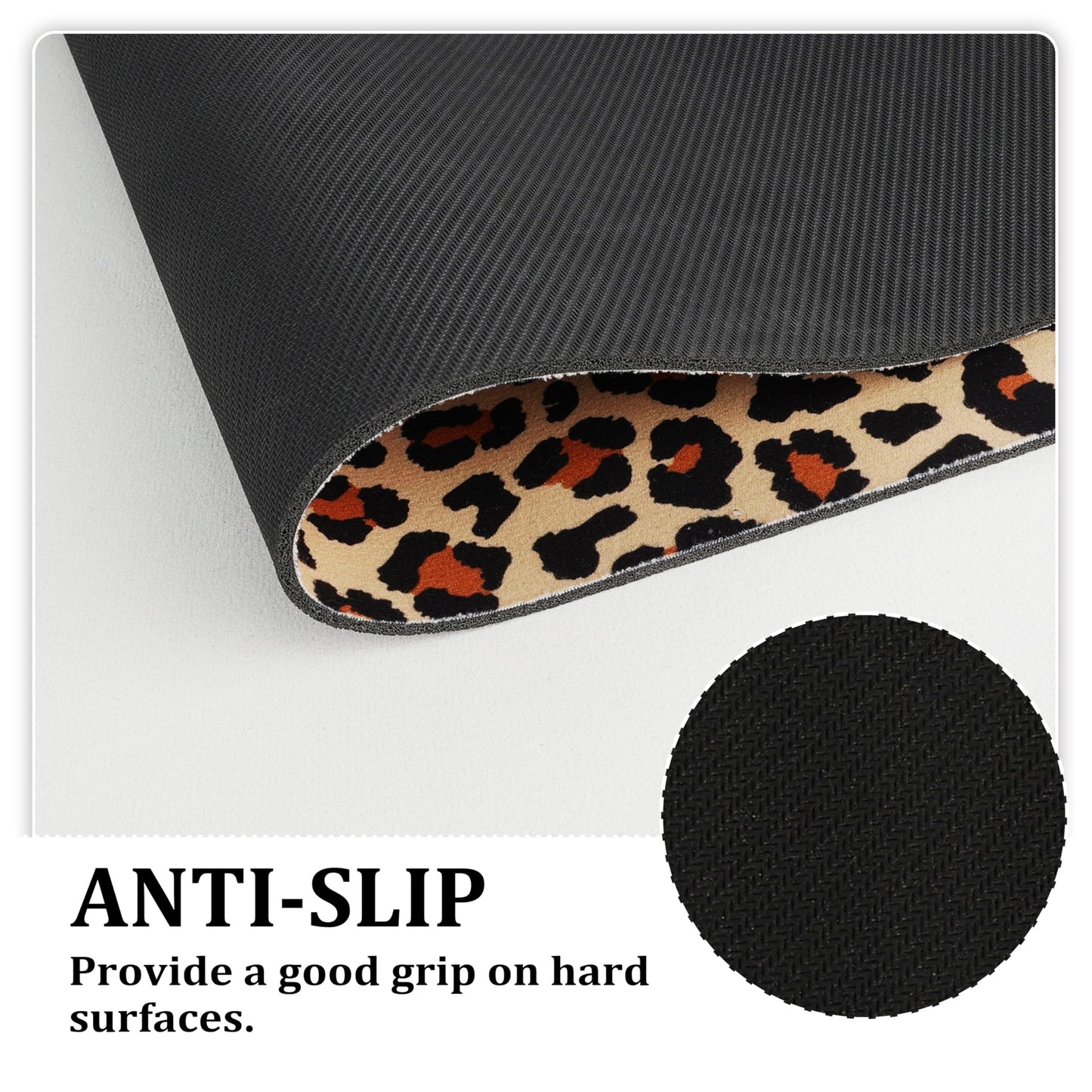 FNLNDO Leopard Bathroom Rugs 17"x 47" Long Bath Rugs Cheetah Print Bathroom Decor Non Slip Floor Mat Absorbent Quick Dry Bath Mats for Sink Shower Bathtub (17"x 47", Cheetah Print)